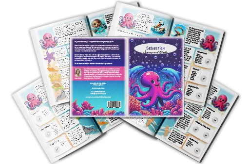 Spreads from the book fanned out around the cover